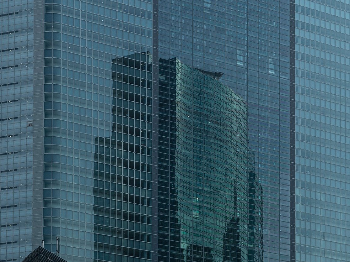 사무 빌딩 유리 파사드